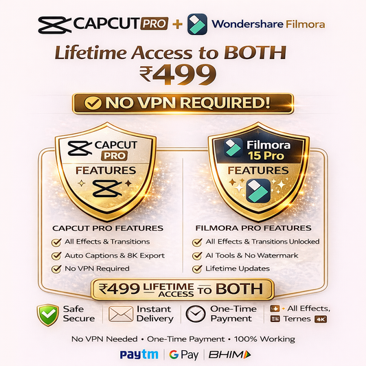 Capcut Pro for PC | No VPN | All AI Features Free +  Wondershare Filmora 15 for Windows + Ai